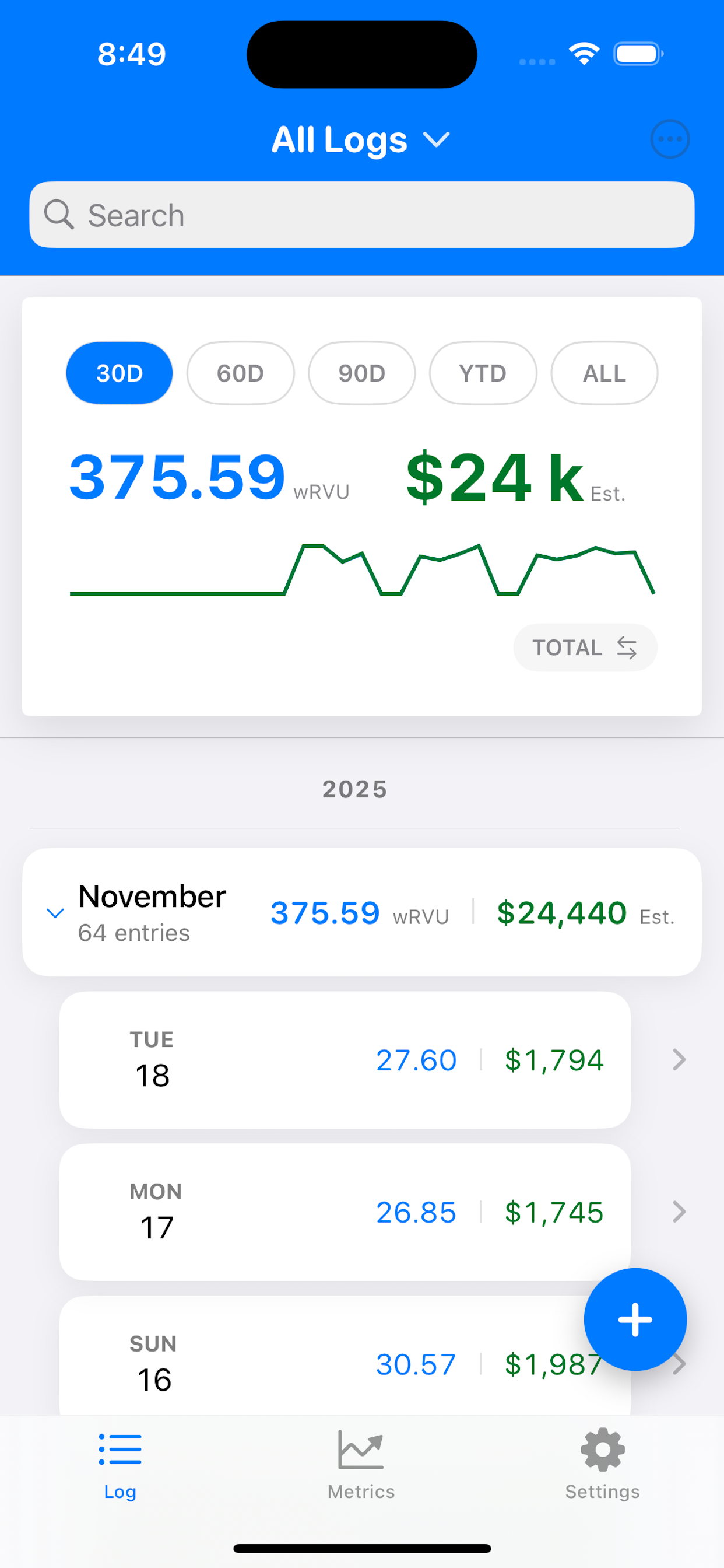 RVU Zen Home Screen Mockup